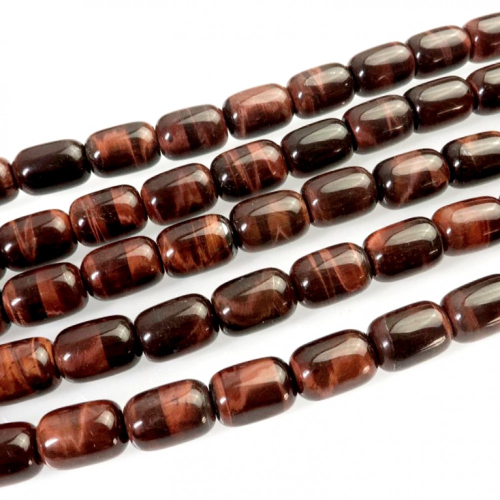 Μάτι της Τίγρης κόκκινο (Tiger Eye) φυσικοί ημιπολύτιμοι λίθοι χάντρες βαρελάκι 12x8mm (σειρά∽39cm∽33χάντρες) Μάτι της Τίγρης - Tiger Eye