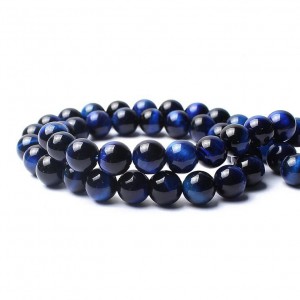 Μάτι της Τίγρης Μπλε Σκούρο (Tiger Eye) φυσικοί ημιπολύτιμοι λίθοι χάντρες 4mm / 6mm / 8mm (σειρά∽38cm) Μάτι της Τίγρης - Tiger Eye