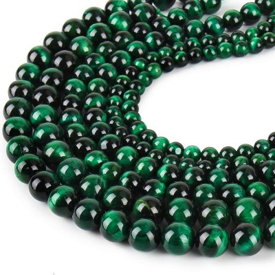 Μάτι της Τίγρης Πράσινο (Tiger Eye) φυσικοί ημιπολύτιμοι λίθοι χάντρες 4mm / 6mm / 8mm (σειρά∽38cm)