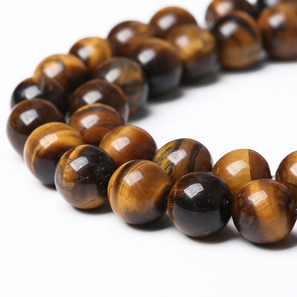 Μάτι της Τίγρης (Tiger Eye) φυσικοί ημιπολύτιμοι λίθοι χάντρες 3mm/ 4mm/ 6mm/ 8mm/ 10mm/ 12mm/ 14mm (σειρά/38∽39cm) Μάτι της Τίγρης - Tiger Eye
