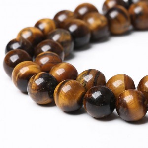 Μάτι της Τίγρης (Tiger Eye) φυσικοί ημιπολύτιμοι λίθοι χάντρες 3mm/ 4mm/ 6mm/ 8mm/ 10mm/ 12mm/ 14mm (σειρά/38∽39cm) Μάτι της Τίγρης - Tiger Eye