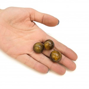 Μάτι της Τίγρης (Tiger Eye) φυσικός ημιπολύτιμος λίθος χάντρα 20mm (τιμή ανά χάντρα) Μάτι της Τίγρης - Tiger Eye