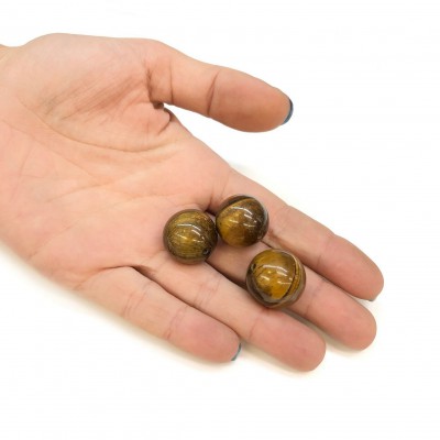 Μάτι της Τίγρης (Tiger Eye) φυσικός ημιπολύτιμος λίθος χάντρα 20mm (τιμή ανά χάντρα)