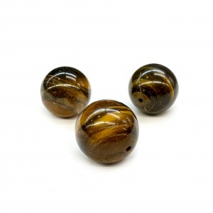 Μάτι της Τίγρης (Tiger Eye) φυσικός ημιπολύτιμος λίθος χάντρα 20mm (τιμή ανά χάντρα) Μάτι της Τίγρης - Tiger Eye
