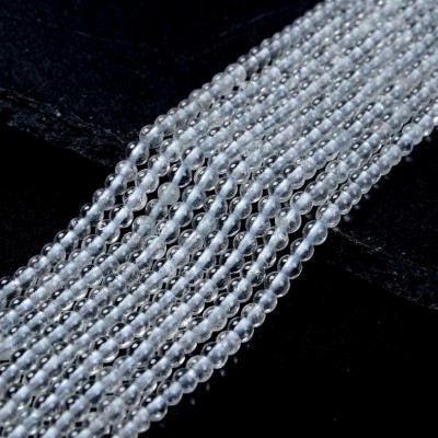 Τοπάζι Λευκό (White Topaz) φυσικοί ημιπολύτιμοι λίθοι χάντρες 4mm / 6mm (σειρά∽40cm)