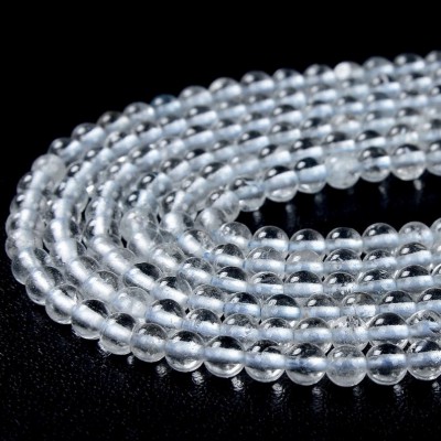 Τοπάζι Λευκό (White Topaz) φυσικοί ημιπολύτιμοι λίθοι χάντρες 4mm / 6mm (σειρά∽40cm)