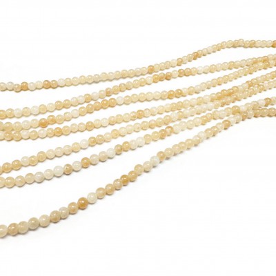 Τοπάζι κίτρινο (Topaz) φυσικοί ημιπολύτιμοι λίθοι χάντρες 3mm (σειρά∽40cm∽130χάντρες)
