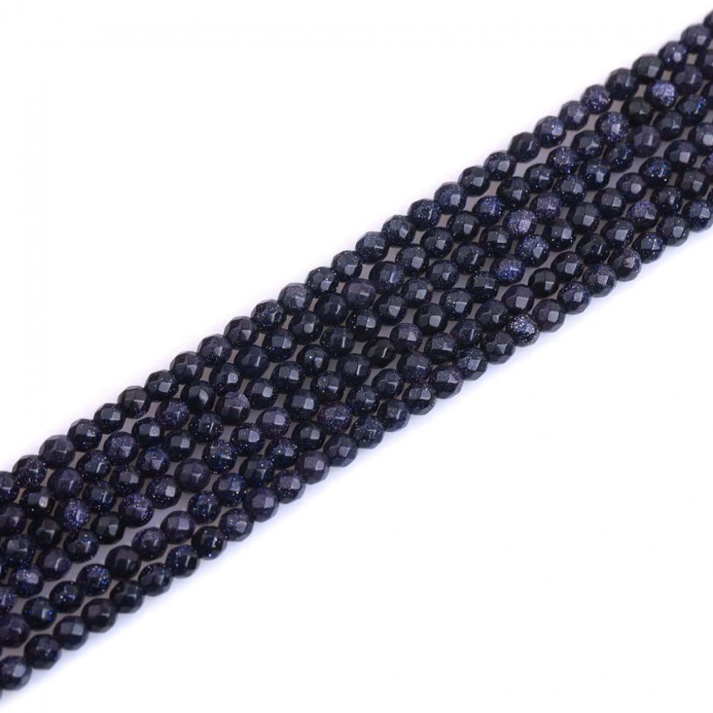 Χρυσόλιθος μπλε (blue Sandstone) φυσικοί ημιπολύτιμοι λίθοι χάντρες πολυγωνικές 4mm/ 6mm (σειρά∽37cm) Χρυσόλιθος - Sandstone