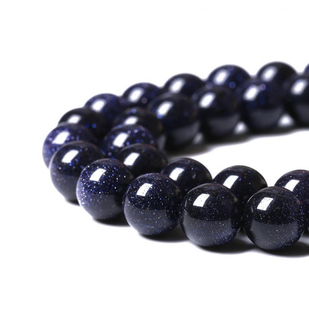 Χρυσόλιθος μπλε (blue Sandstone) φυσικοί ημιπολύτιμοι λίθοι χάντρες 4mm/ 6mm/ 8mm/ 10mm (σειρά/36∽39cm) Χρυσόλιθος - Sandstone