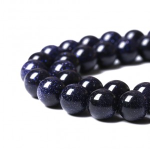 Χρυσόλιθος μπλε (blue Sandstone) φυσικοί ημιπολύτιμοι λίθοι χάντρες 4mm/ 6mm/ 8mm/ 10mm (σειρά/36∽39cm) Χρυσόλιθος - Sandstone