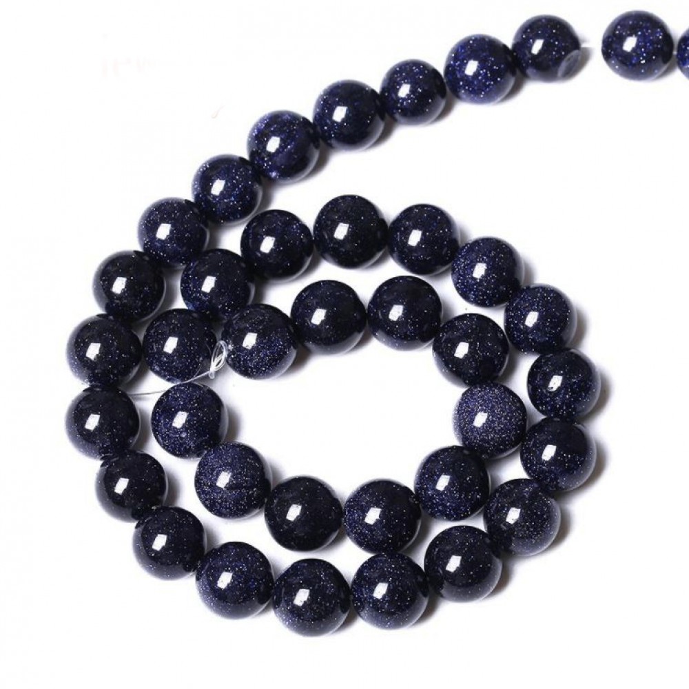 Χρυσόλιθος μπλε (blue Sandstone) φυσικοί ημιπολύτιμοι λίθοι χάντρες 4mm/ 6mm/ 8mm/ 10mm (σειρά/36∽39cm) Χρυσόλιθος - Sandstone