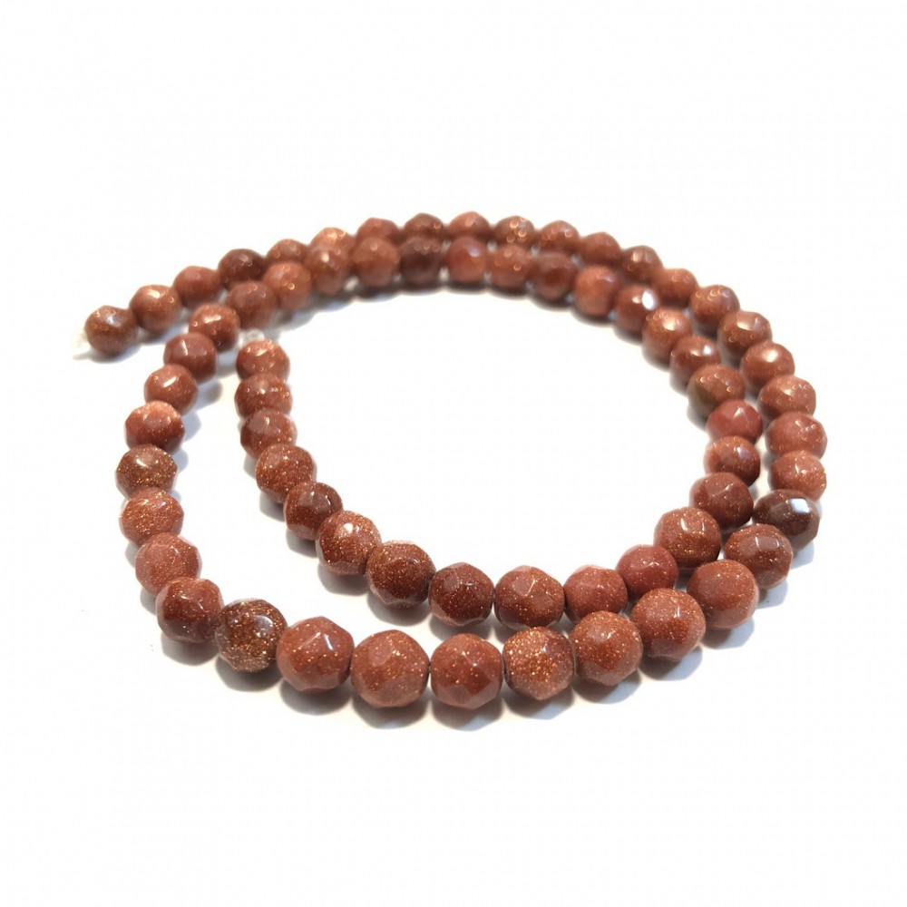 Χρυσόλιθος (gold Sandstone) φυσικοί ημιπολύτιμοι λίθοι χάντρες πολυγωνικές 6mm (σειρά∽38cm∽64χάντρες) Χρυσόλιθος - Sandstone
