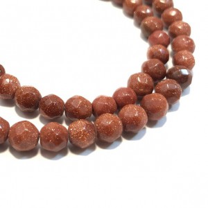 Χρυσόλιθος (gold Sandstone) φυσικοί ημιπολύτιμοι λίθοι χάντρες πολυγωνικές 6mm (σειρά∽38cm∽64χάντρες) Χρυσόλιθος - Sandstone