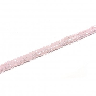 Κρύσταλλο χάντρες 3mm ροζ ιριδίζον χρώμα (σειρά/150χάντρες)