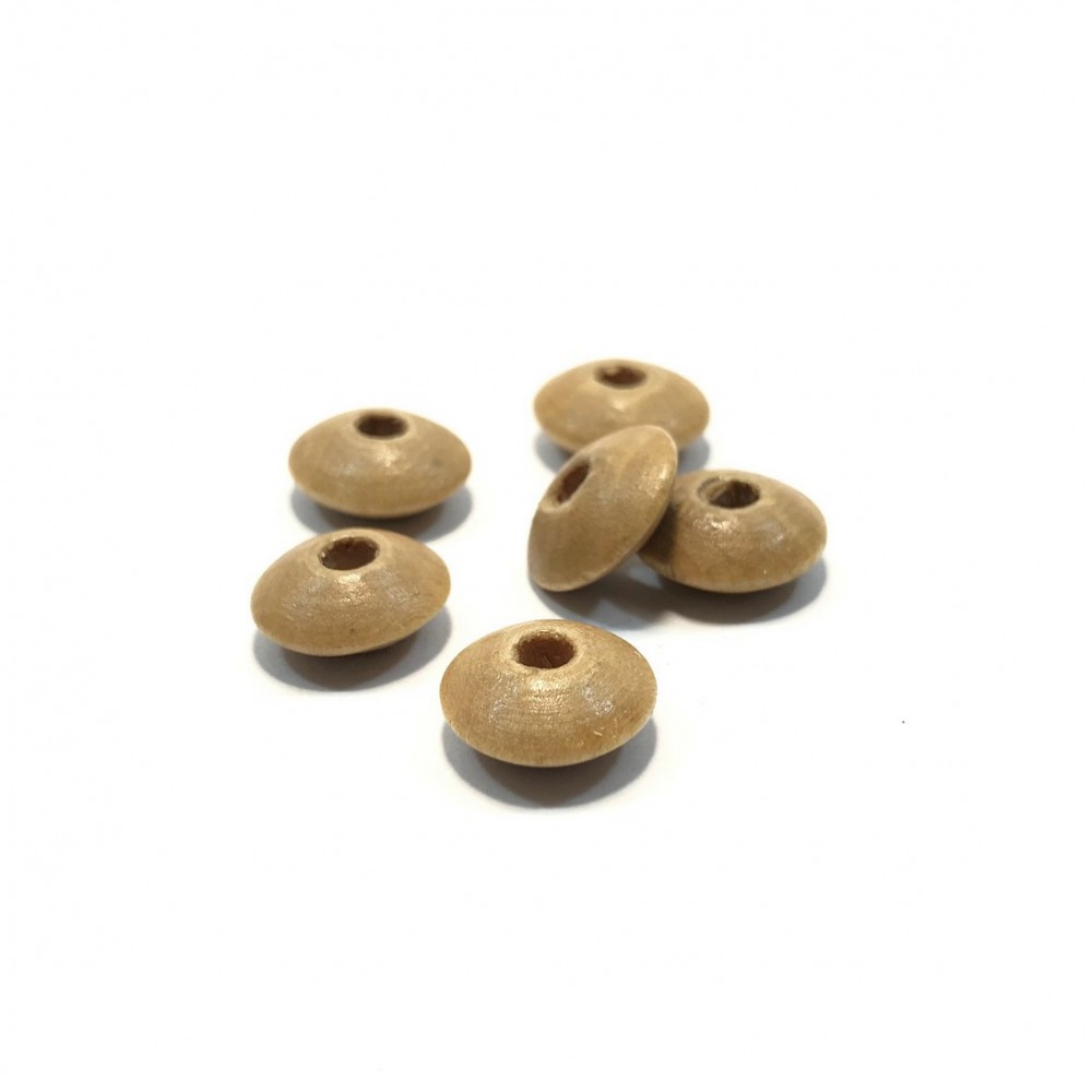 Ξύλινες χάντρες πλακέ ρόμβος 14x6mm (συσκευασία/50χάντρες) Ξύλινες Χάντρες