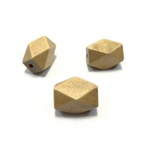 Ξύλινες χάντρες ορθογώνιες πολυγωνικές 22x15mm (συσκευασία/10χάντρες) Ξύλινες Χάντρες