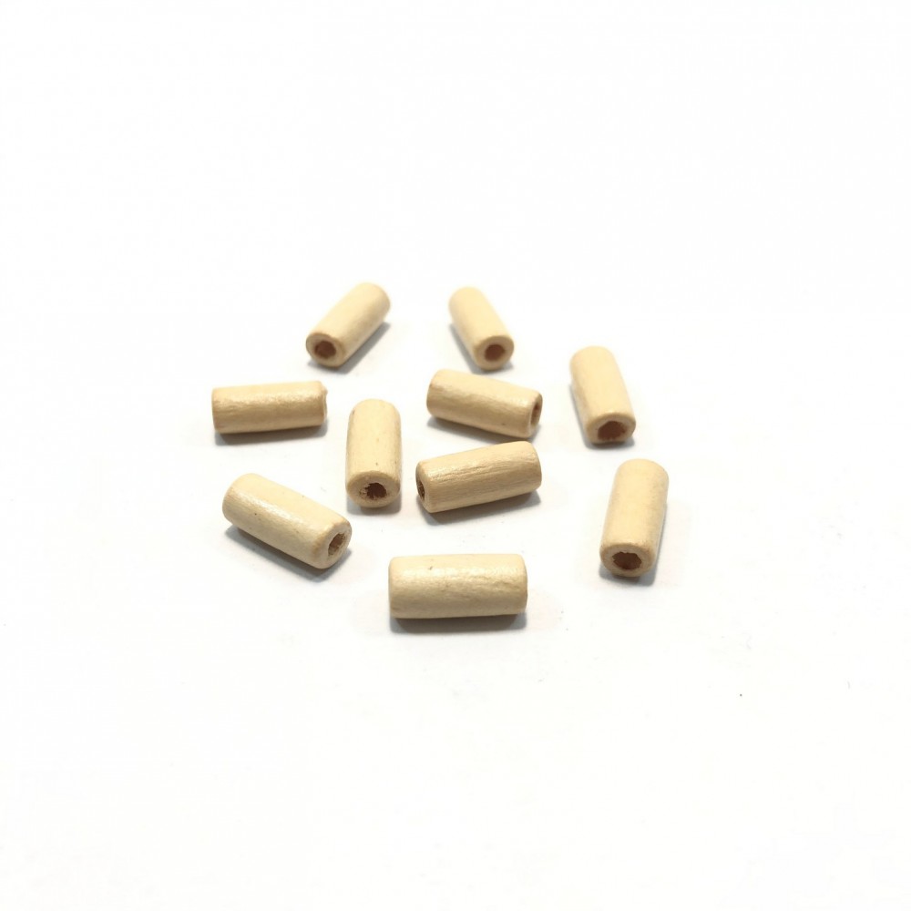 Ξύλινες χάντρες σωληνάκι 12x5mm (συσκευασία/100χάντρες) Ξύλινες Χάντρες
