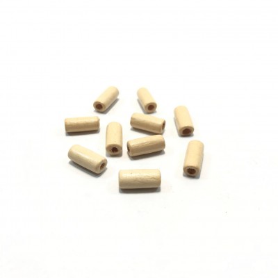 Ξύλινες χάντρες σωληνάκι 12x5mm (συσκευασία/100χάντρες)