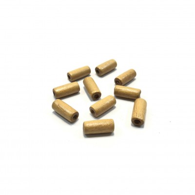 Ξύλινες χάντρες σωληνάκι 12x5mm (συσκευασία/100χάντρες)