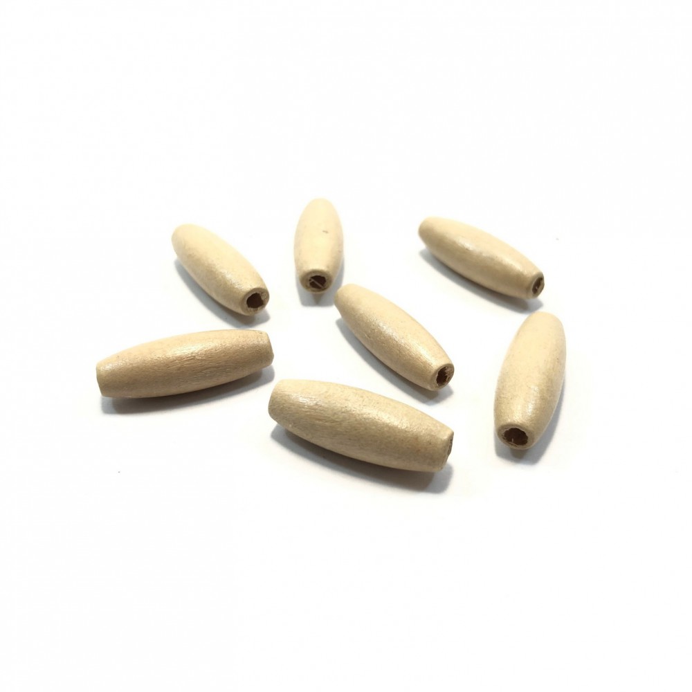 Ξύλινες χάντρες σωληνάκι οβάλ 22x8mm (συσκευασία/30χάντρες) Ξύλινες Χάντρες