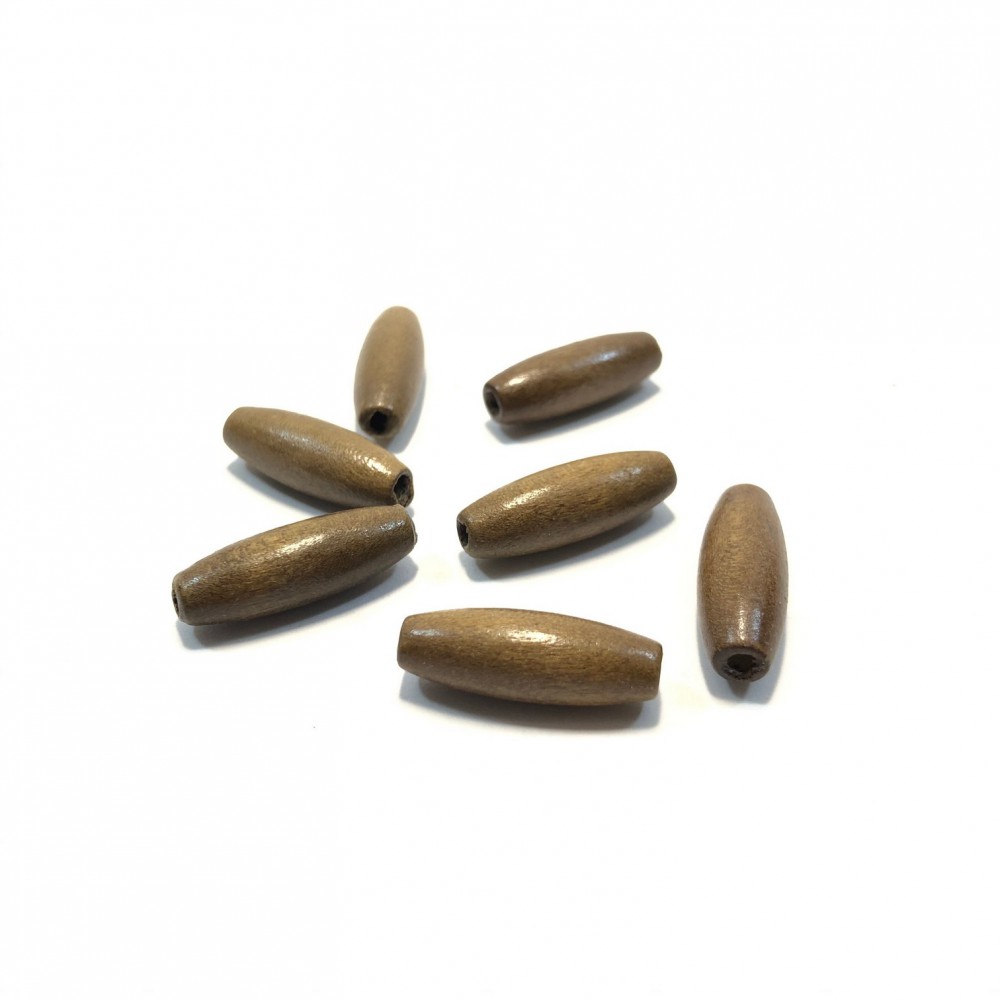 Ξύλινες χάντρες σωληνάκι οβάλ 22x8mm (συσκευασία/30χάντρες) Ξύλινες Χάντρες