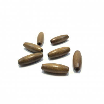 Ξύλινες χάντρες σωληνάκι οβάλ 22x8mm (συσκευασία/30χάντρες)