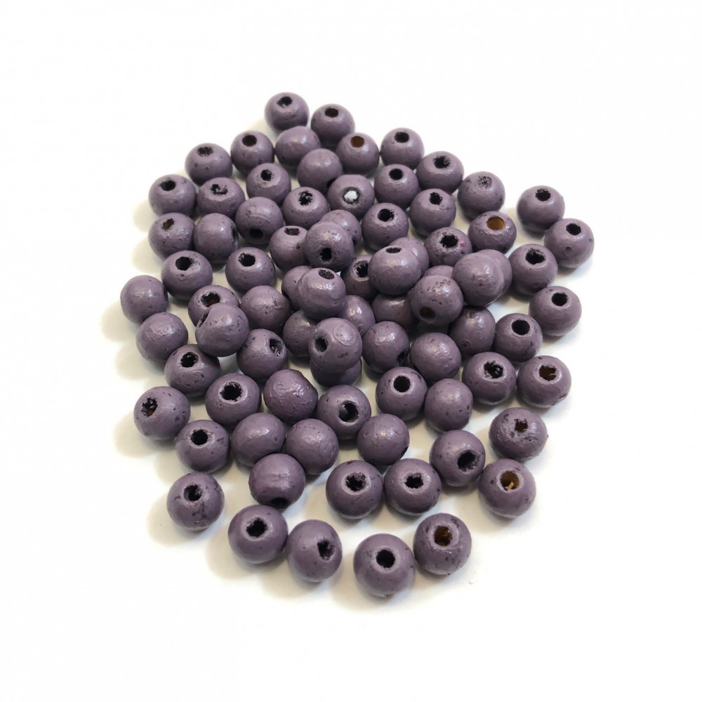 Ξύλινες χάντρες στρογγυλές μωβ χρώμα 6mm / 8mm  (συσκευασία) Ξύλινες Χάντρες