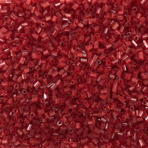 Μακαρονάκι κοφτό γυάλινες χάντρες 2.5mm διάφανο κόκκινο σκούρο χρώμα (συσκευασία/50g/4200χάντρες) Χάντρες Μακαρονάκι Κοφτό