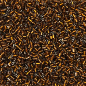Μακαρονάκι κοφτό γυάλινες χάντρες 2.5mm διάφανο μελί silver line χρώμα (συσκευασία/50g/4200χάντρες) Χάντρες Μακαρονάκι Κοφτό