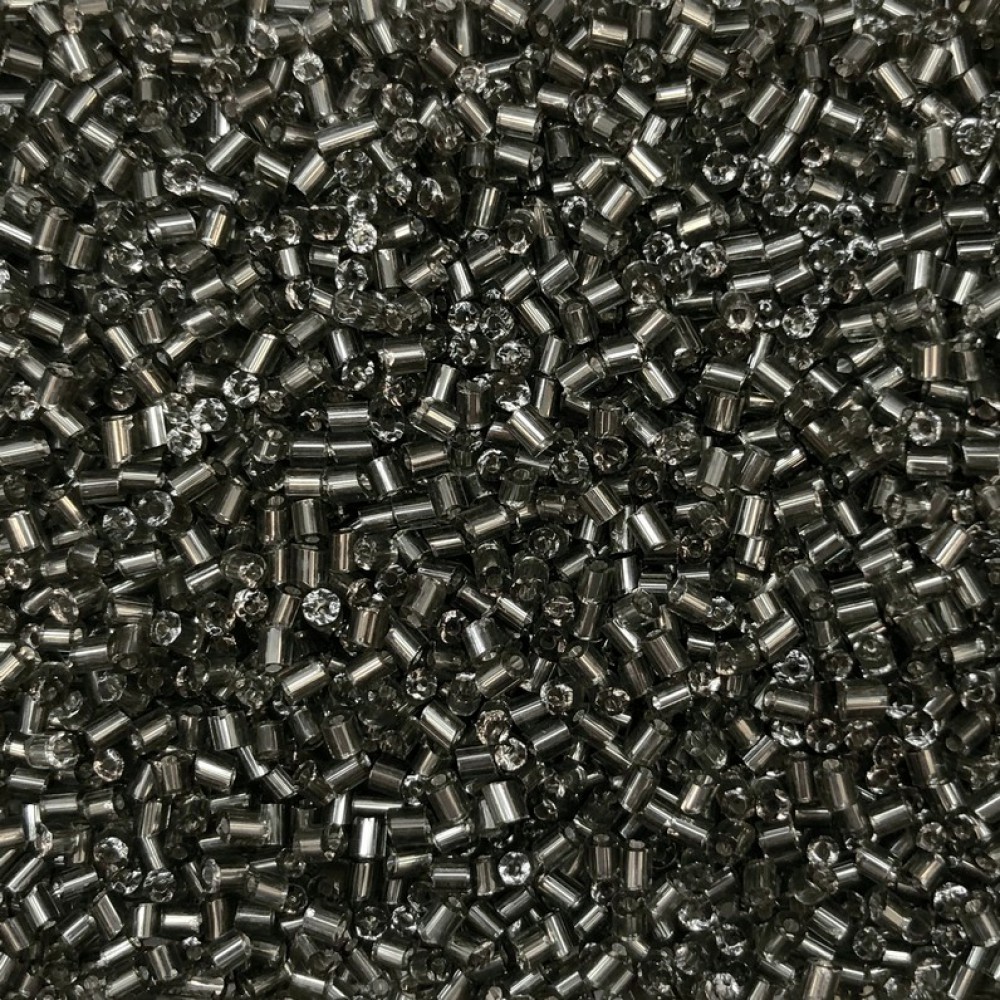 Μακαρονάκι κοφτό γυάλινες χάντρες 2.5mm μεταλλικό ανθρακί χρώμα (συσκευασία/50g/4200χάντρες) Χάντρες Μακαρονάκι Κοφτό