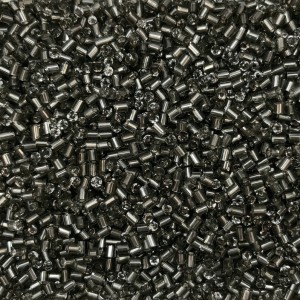 Μακαρονάκι κοφτό γυάλινες χάντρες 2.5mm μεταλλικό ανθρακί χρώμα (συσκευασία/50g/4200χάντρες) Χάντρες Μακαρονάκι Κοφτό