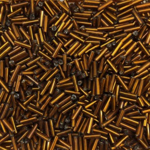Μακαρονάκι γυάλινες χάντρες 6∽7mm μελί χρώμα (συσκευασία/50g/1300χάντρες) Χάντρες Μακαρονάκι μακρύ