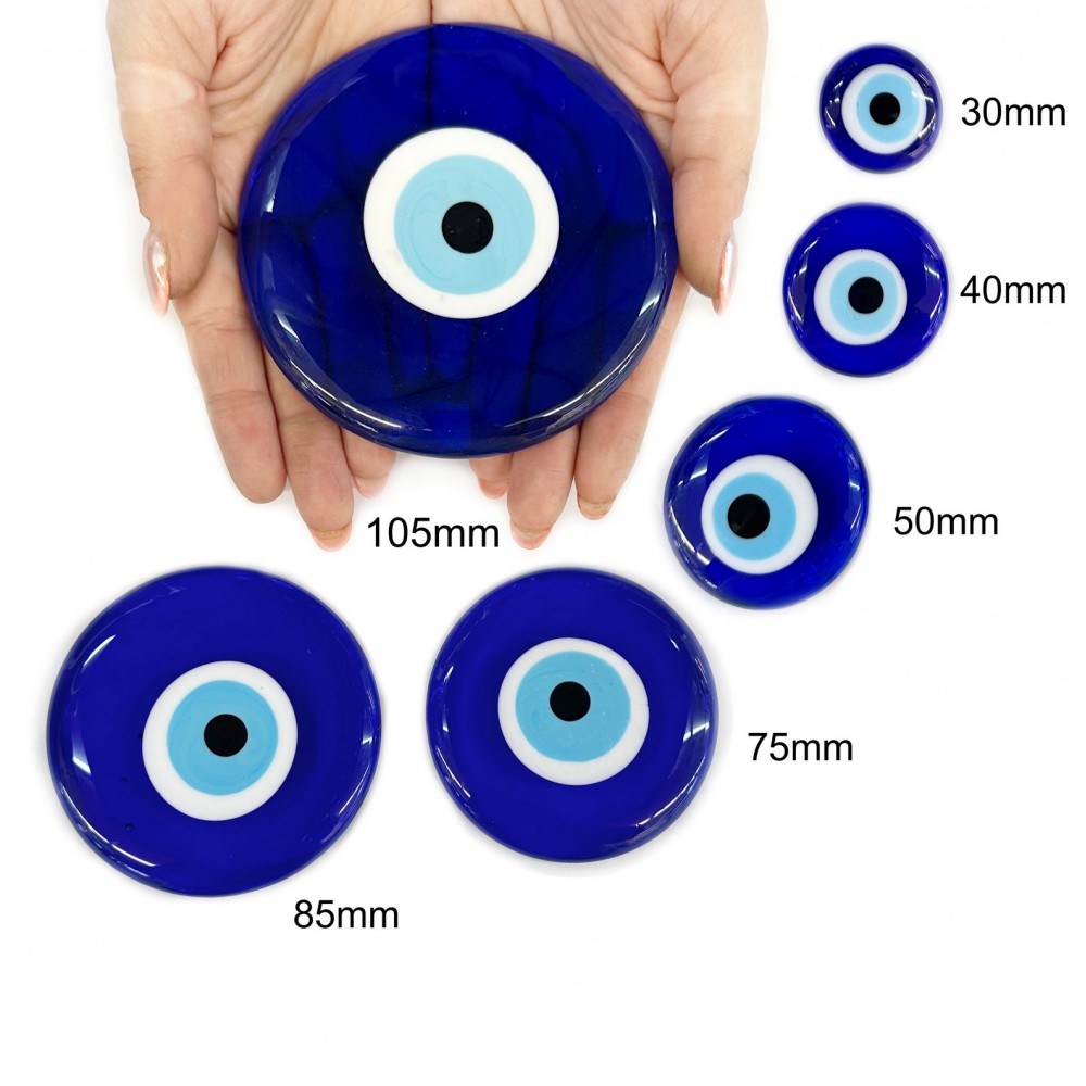 Μάτι γυάλινο μπλε χωρίς τρύπα 30mm, 40mm, 50mm, 75mm, 85mm, 105mm Διακοσμητικά Μάτια