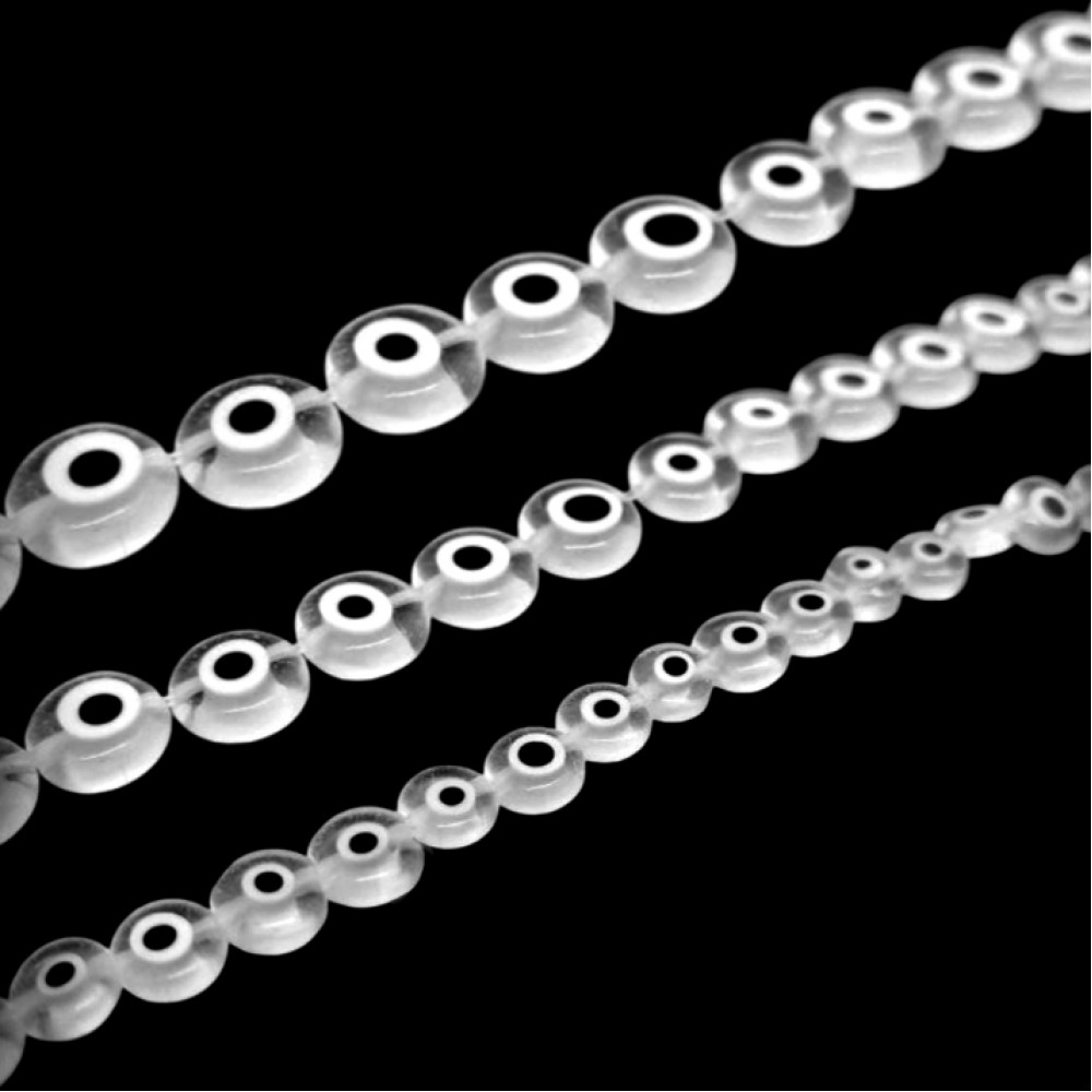 Ματάκια γυάλινα πλακέ χάντρες διάφανο clear 4mm / 6mm / 8mm / 10mm (συσκευασία) Χάντρες Μάτια