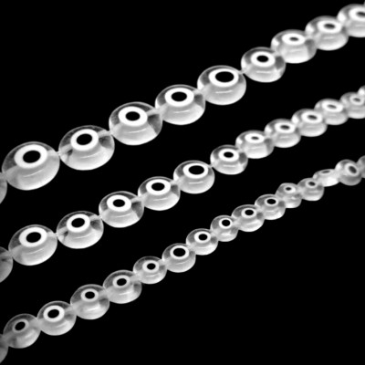Ματάκια γυάλινα πλακέ χάντρες διάφανο clear 4mm / 6mm / 8mm / 10mm (συσκευασία)