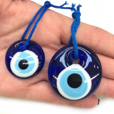 Μάτι γυάλινο μπλε κρεμαστό 30mm, 40mm