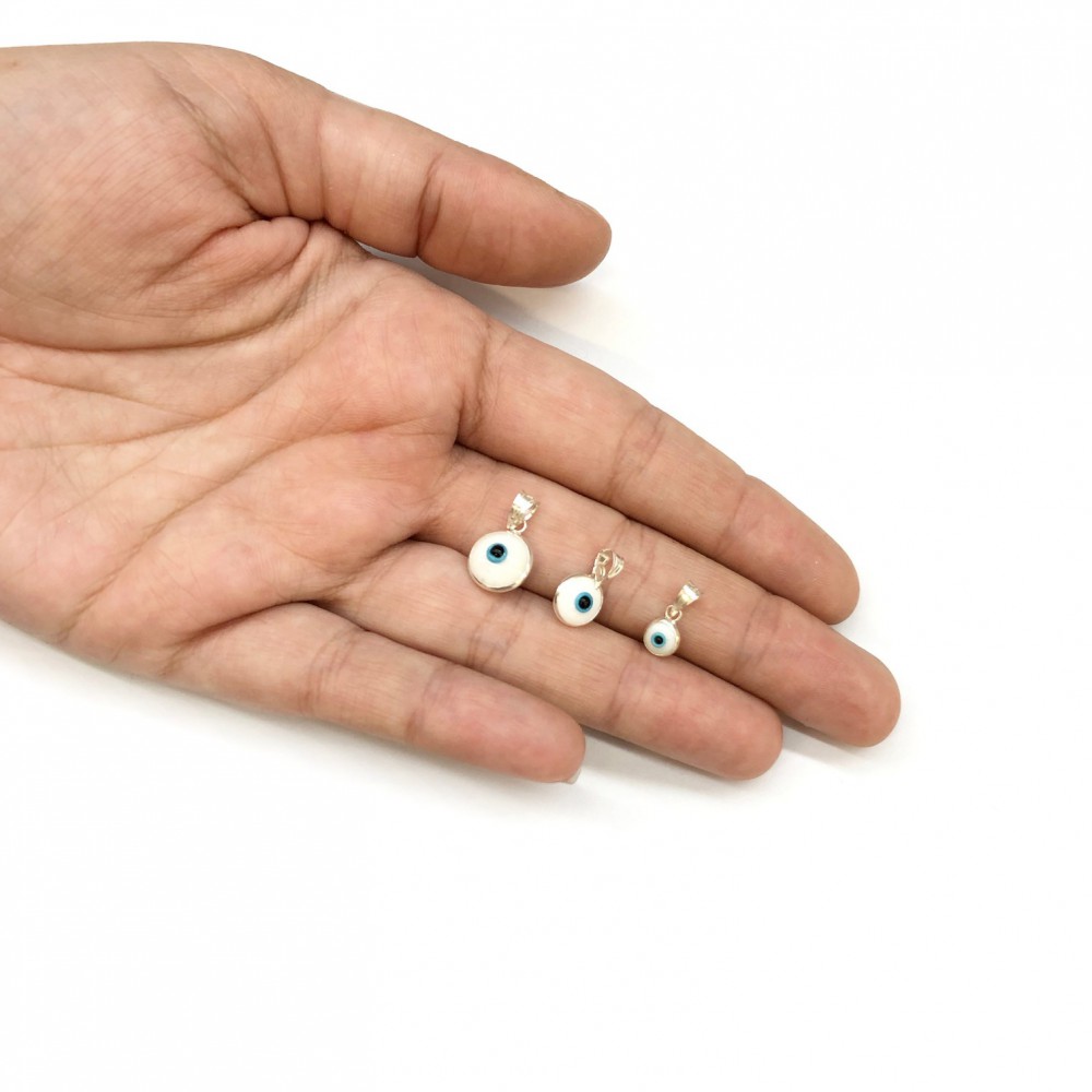 Evil Eye silver 925 double sided 6mm / 8mm / 10mm Hanging Evil Eyes