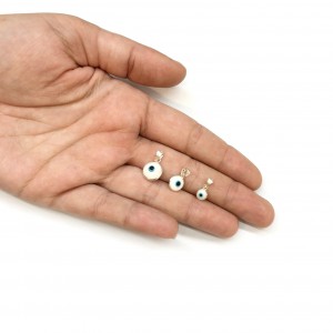 Evil Eye silver 925 double sided 6mm / 8mm / 10mm Hanging Evil Eyes