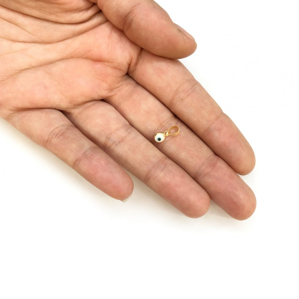 Evil Eye silver 925 gold plated double sided 4mm Hanging Evil Eyes