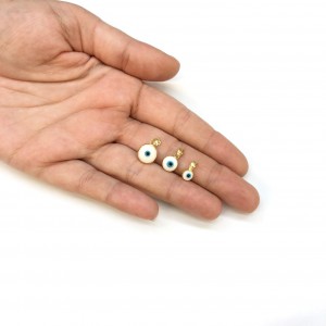 Evil Eye silver 925 gold plated double sided 6mm / 8mm / 10mm Hanging Evil Eyes