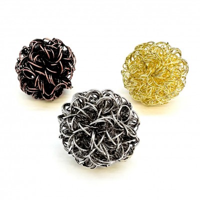 Handmade wire round bead 30mm