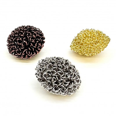 Handmade wire bead 31x22mm
