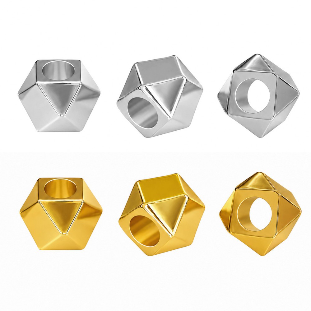Ατσάλινες χάντρες πολυγωνικές 4mm / 5mm (συσκευασία) Μεταλλικές Χάντρες
