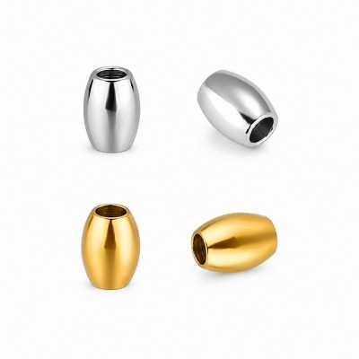 Ανοξείδωτο Ατσάλι χάντρες οβάλ 4x3mm / 5x4mm (συσκευασία∽16χάντρες)