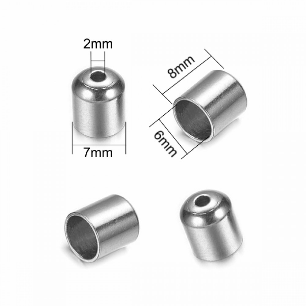 Καπελάκια μεταλλικά 8x7mm με τρύπα (συσκευασία/30τμχ.) Εξαρτήματα για Κομπολόι