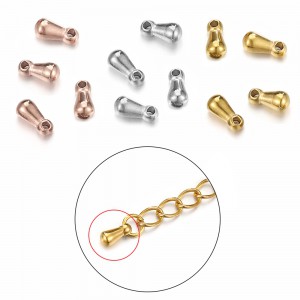 Ατσάλινη χάντρα δάκρυ 6x3mm τελική για αλυσίδα Μεταλλικές Χάντρες