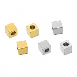 Ατσάλινες χάντρες κύβος 3mm/ 4mm/ 5mm (συσκευασία) Μεταλλικές Χάντρες