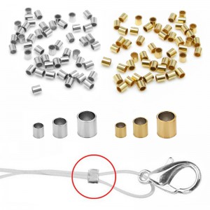 Ατσάλινα Στοπ χάντρες σωληνάκι 1.5mm / 2mm / 2.5mm (συσκευασία) Ακροδέκτες