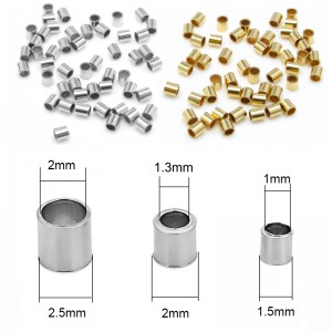 Ατσάλινα Στοπ χάντρες σωληνάκι 1.5mm / 2mm / 2.5mm (συσκευασία) Ακροδέκτες