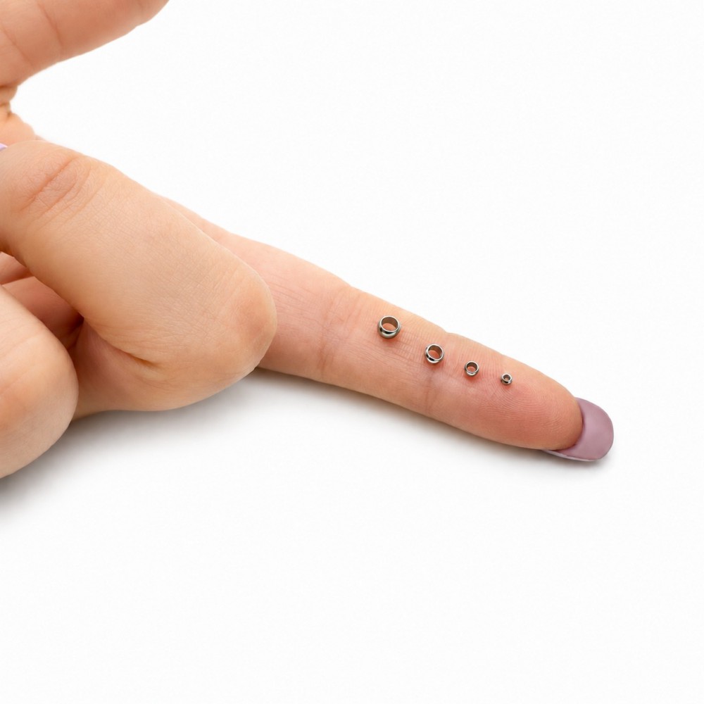 Στοπ μεταλλικές χάντρες 2mm/ 2.5mm/ 3mm/ 3.5mm (συσκευασία) Ακροδέκτες